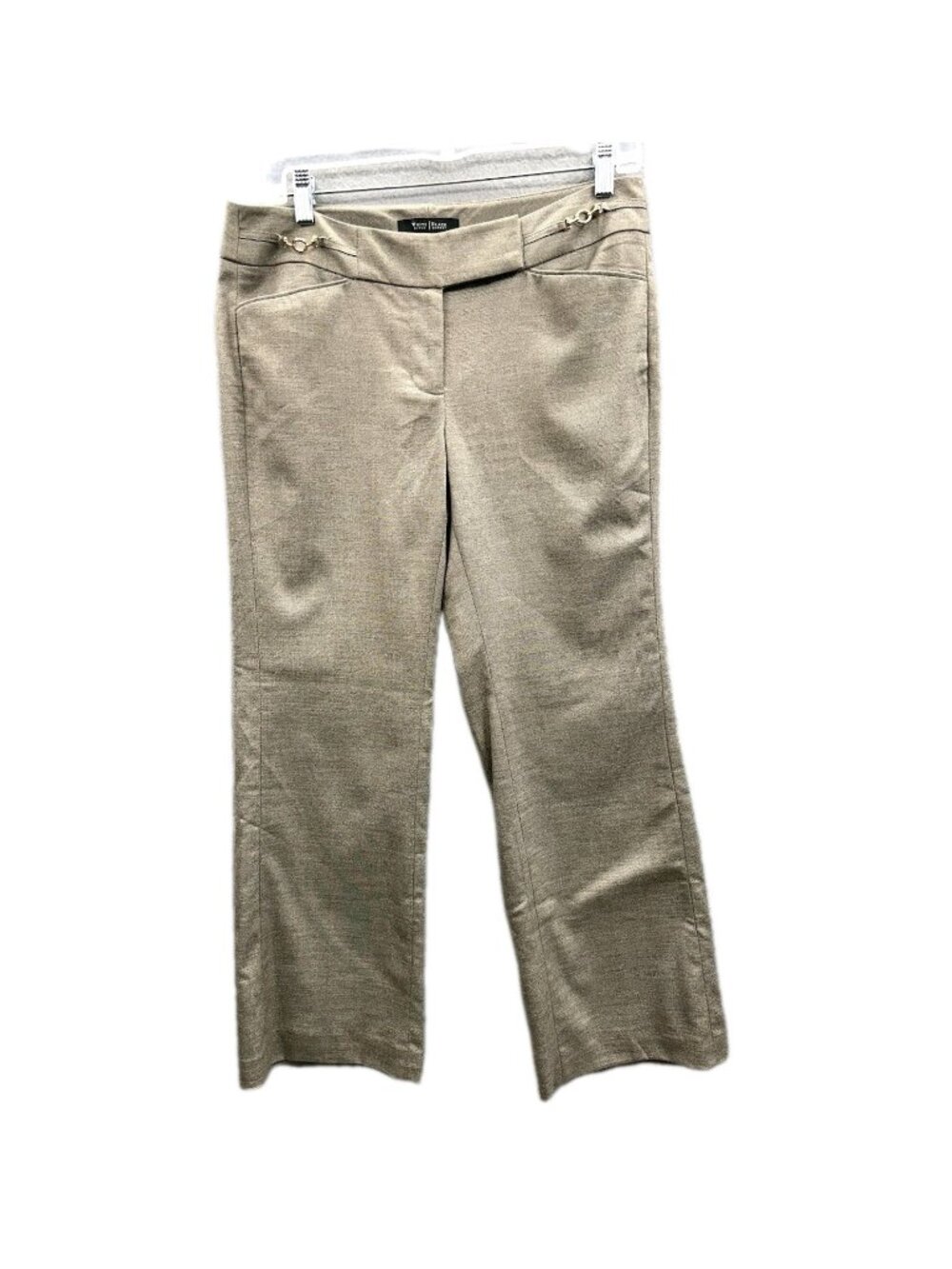 White House Black Market Dress Pants Size 4R Modern Boot Tan Flare Lined Office
